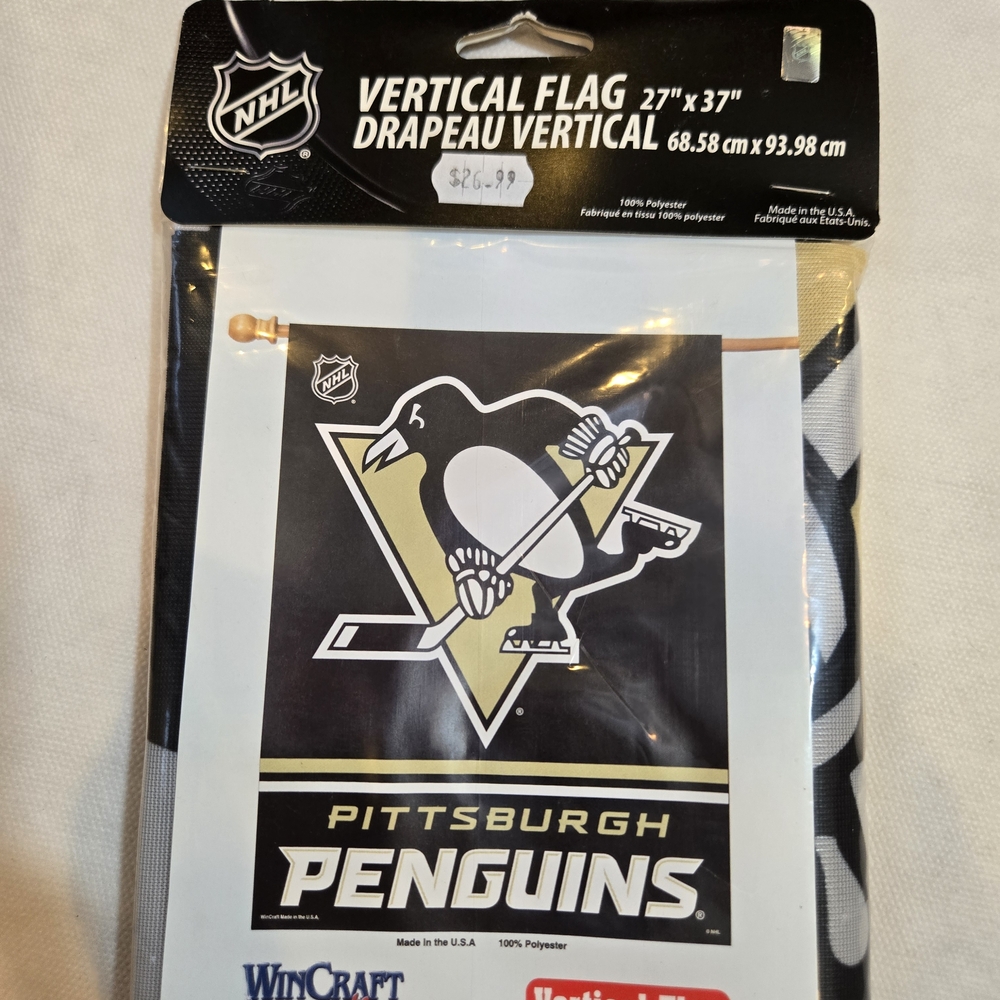 NHL Pittsburgh Penguins Wincraft Vertical Flag Banner Indoor Outdoor 27" x 37" S